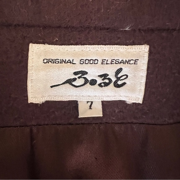 Vintage Double-Breasted Dark Plum/Brown Wool Coat by Original Good Elegance Sz 7 - Picture 6 of 6